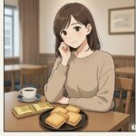 塩キャラメルラングドシャ 漫画 イラスト 女性 見つめる